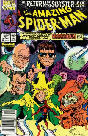 The Amazing Spider-Man 337 (Newsstand) published by Marvel with cover art by Erik Larsen