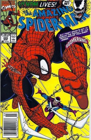 The Amazing Spider-Man 345 (Newsstand) published by Marvel with cover art by Erik Larsen