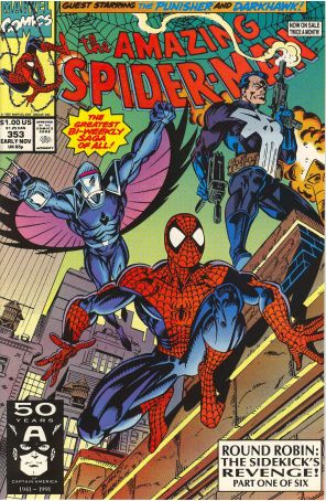 The Amazing Spider-Man 353 published by Marvel with cover art by Mark Bagley