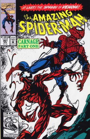 The Amazing Spider-Man 361 published by Marvel with cover art by Mark Bagley