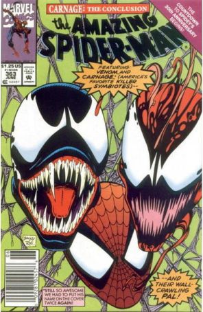 The Amazing Spider-Man 363 (Newsstand) published by Marvel with cover art by Mark Bagley