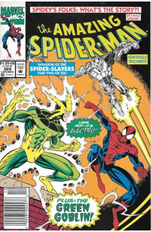 The Amazing Spider-Man 369 (Newsstand) published by Marvel with cover art by Mark Bagley