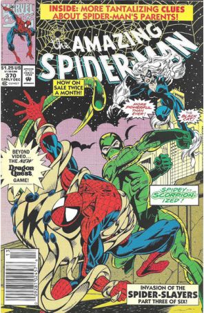 The Amazing Spider-Man 370 (Newsstand) published by Marvel with cover art by Mark Bagley