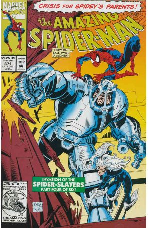 The Amazing Spider-Man 371 published by Marvel with cover art by Mark Bagley