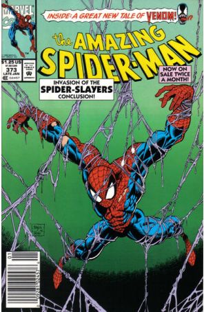 The Amazing Spider-Man 373 (Newsstand) published by Marvel with cover art by Mark Bagley