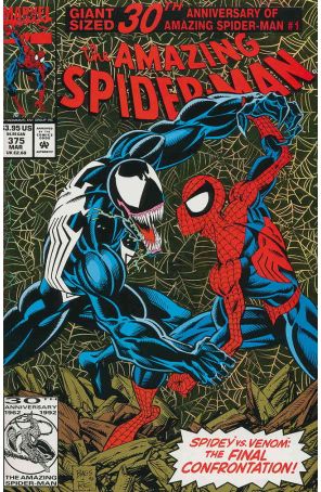 The Amazing Spider-Man 375 published by Marvel with cover art by Mark Bagley