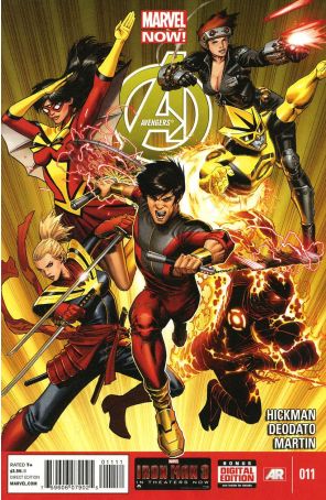 Avengers (5th Series) 11 published by Marvel with cover art by Dustin Weaver