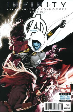 Avengers (5th Series) 23 published by Marvel with cover art by Leinil Francis Yu