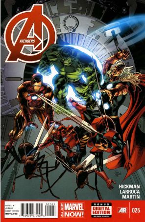 Avengers (5th Series) 25 published by Marvel with cover art by Mike Deodato Jr.