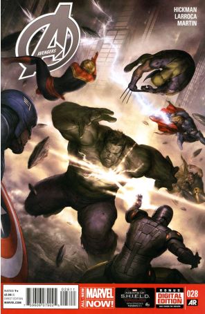 Avengers (5th Series) 28 published by Marvel with cover art by Agustin Alessio
