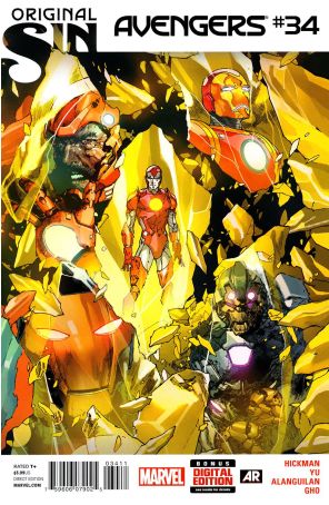 Avengers (5th Series) 34 published by Marvel with cover art by Leinil Francis Yu