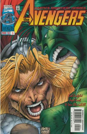 Avengers (Vol. 2) 5 published by Marvel with cover art by Rob Liefeld