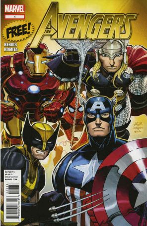 Avengers (Vol. 4) 1 (3rd) published by Marvel with cover art by John Romita Jr.