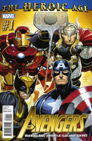 Avengers (Vol. 4) 1 published by Marvel with cover art by John Romita Jr.