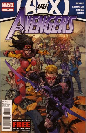 Avengers (Vol. 4) 30 published by Marvel with cover art by Leinil Francis Yu