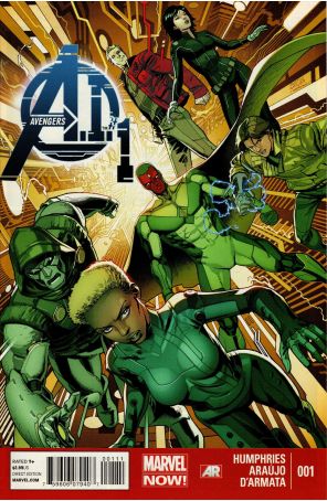 Avengers A.I. 1 published by Marvel with cover art by Dustin Weaver