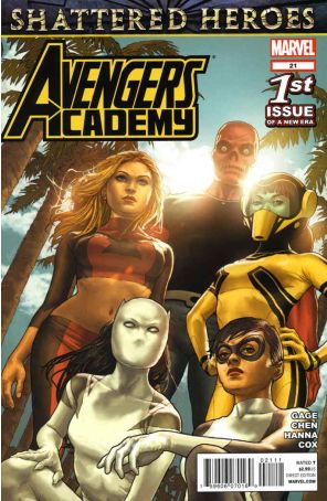 Avengers Academy 21 published by Marvel with cover art by Rodin Esquejo