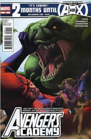 Avengers Academy 25 published by Marvel with cover art by Rodin Esquejo