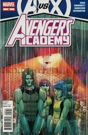 Avengers Academy 29 published by Marvel with cover art by Giuseppe Camuncoli