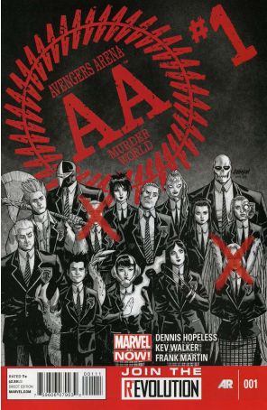 Avengers Arena 1 published by Marvel with cover art by Dave Johnson