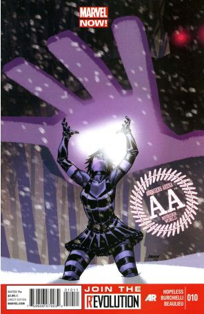 Avengers Arena 10 published by Marvel with cover art by Dave Johnson