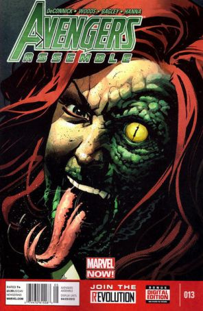 Avengers Assemble (4th Series) 13 (Newsstand) published by Marvel with cover art by Nic Klein