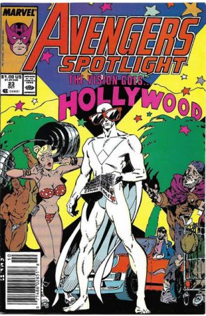 Avengers Spotlight 23 (Newsstand) published by Marvel with cover art by Kieron Dwyer