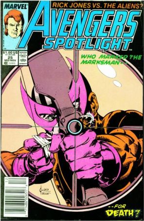 Avengers Spotlight 25 (Newsstand) published by Marvel with cover art by Joe Jusko