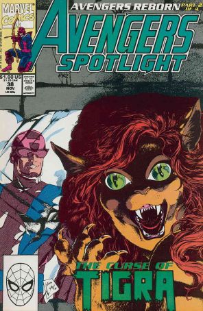 Avengers Spotlight 38 published by Marvel with cover art by Steve Lightle