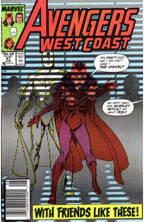Avengers West Coast 47 (Newsstand) published by Marvel with cover art by John Byrne