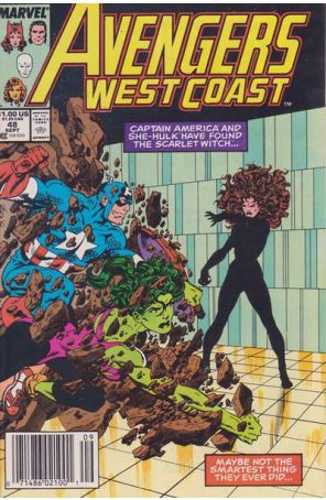 Avengers West Coast 48 (Newsstand) published by Marvel with cover art by John Byrne