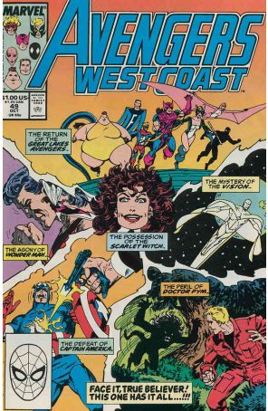 Avengers West Coast 49 published by Marvel with cover art by John Byrne