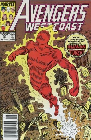 Avengers West Coast 50 (Newsstand) published by Marvel with cover art by John Byrne