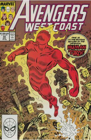 Avengers West Coast 50 published by Marvel with cover art by John Byrne