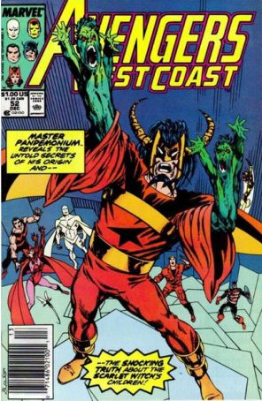 Avengers West Coast 52 (Newsstand) published by Marvel with cover art by John Byrne