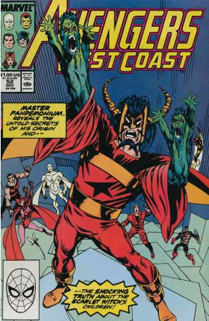 Avengers West Coast 52 published by Marvel with cover art by John Byrne