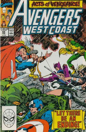 Avengers West Coast 55 published by Marvel with cover art by John Byrne