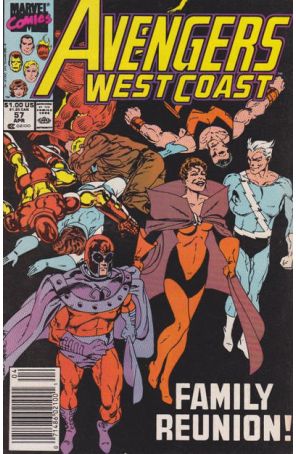 Avengers West Coast 57 (Newsstand) published by Marvel with cover art by John Byrne