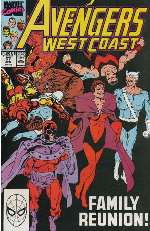 Avengers West Coast 57 published by Marvel with cover art by John Byrne