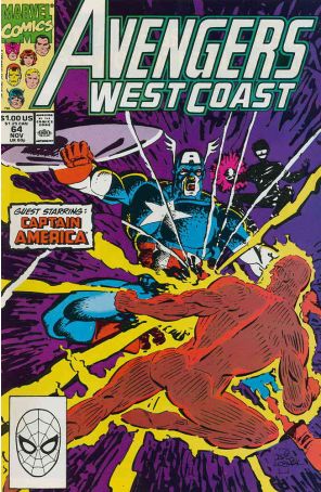 Avengers West Coast 64 published by Marvel with cover art by Chris Wozniak