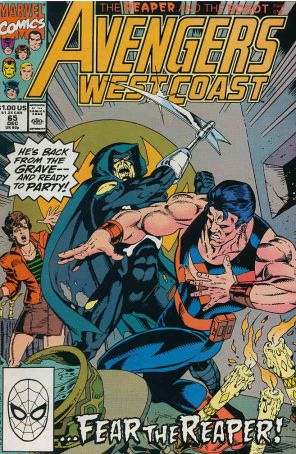 Avengers West Coast 65 published by Marvel with cover art by Paul Ryan