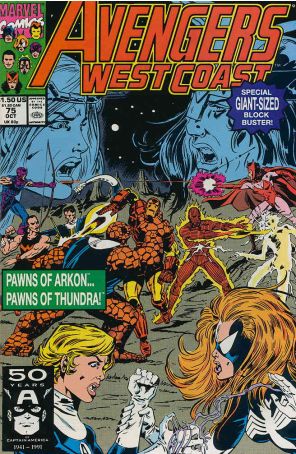 Avengers West Coast 75 published by Marvel with cover art by Herb Trimpe