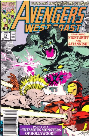 Avengers West Coast 77 (Newsstand) published by Marvel with cover art by Dave Ross