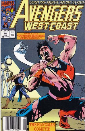 Avengers West Coast 78 (Newsstand) published by Marvel with cover art by Dave Ross