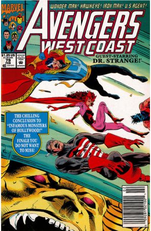 Avengers West Coast 79 (Newsstand) published by Marvel with cover art by Dave Ross