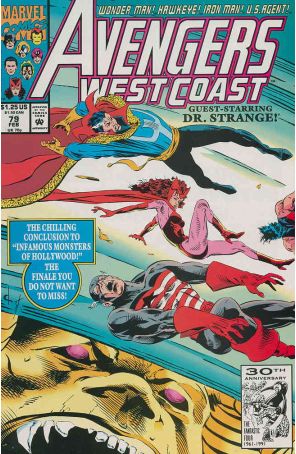 Avengers West Coast 79 published by Marvel with cover art by Dave Ross