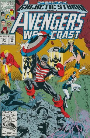 Avengers West Coast 81 published by Marvel with cover art by Dave Ross