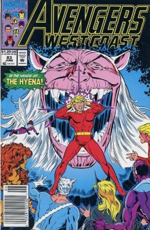 Avengers West Coast 83 (Newsstand) published by Marvel with cover art by Herb Trimpe