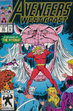 Avengers West Coast 83 published by Marvel with cover art by Herb Trimpe
