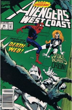 Avengers West Coast 84 (Newsstand) published by Marvel with cover art by Dave Ross